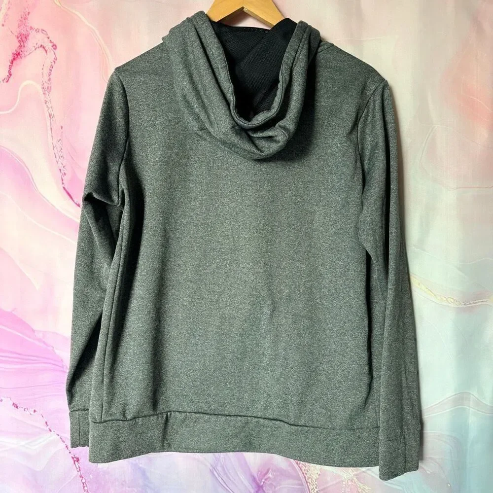 Nike L Just Do It Gray Pink Hoodie Sweatshirt Preppy Sporty Athletic Outdoors